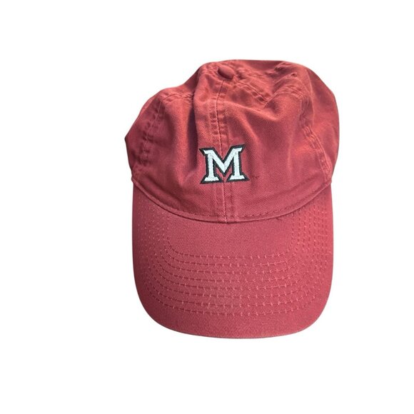 Legacy Red M Hat adjustable baseball cap canvas cotton Preppy Classic Academia - Picture 1 of 8